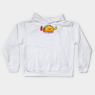 Cute Taco Holding Lemon And Sauce Kids Hoodie